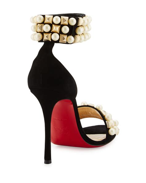 christian louboutin tudor studded red sole d orsay sandal black|christian louboutin sneakers.